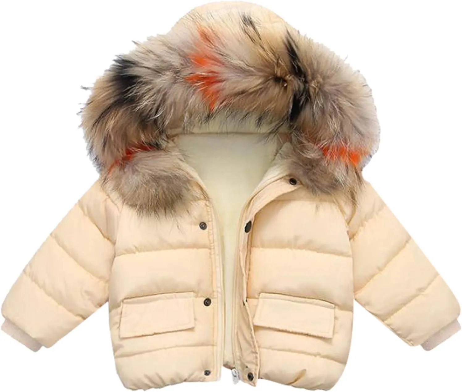1-6 Years Baby Toddler Girls Winter Jacket Coat Fur Hooded Warm Clothes Kids Fashion Puffer Jacket Parka Outerwear