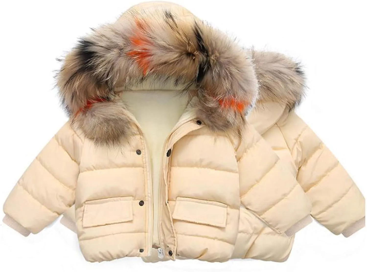 1-6 Years Baby Toddler Girls Winter Jacket Coat Fur Hooded Warm Clothes Kids Fashion Puffer Jacket Parka Outerwear