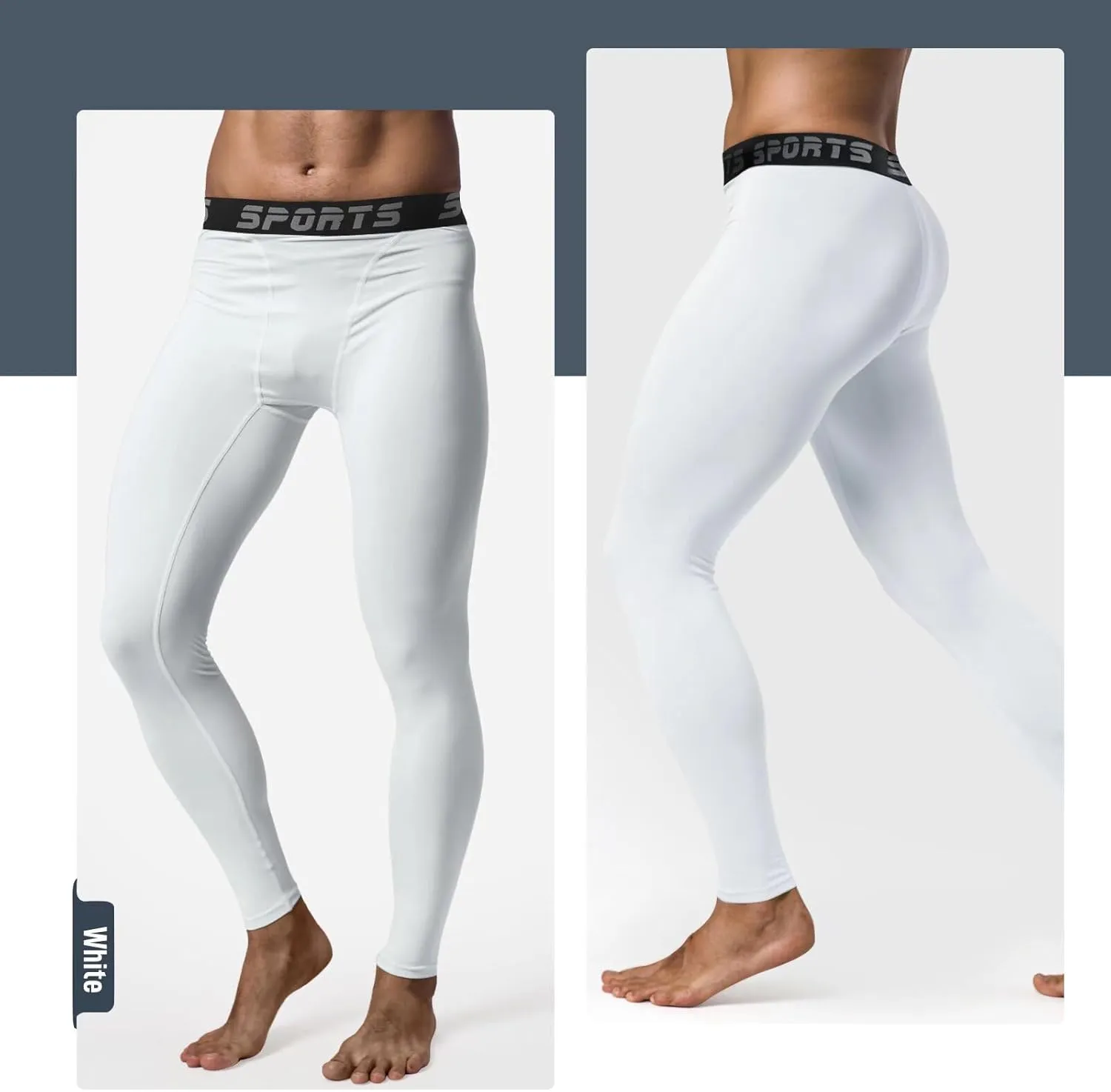 2 Pack Mens Compression Pants Fast Dry Running Basketball Tights Athletic Sports Leggings for Workout Gym