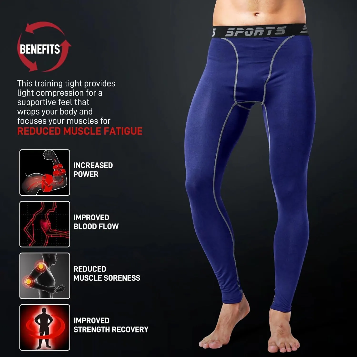 2 Pack Mens Compression Pants Fast Dry Running Basketball Tights Athletic Sports Leggings for Workout Gym
