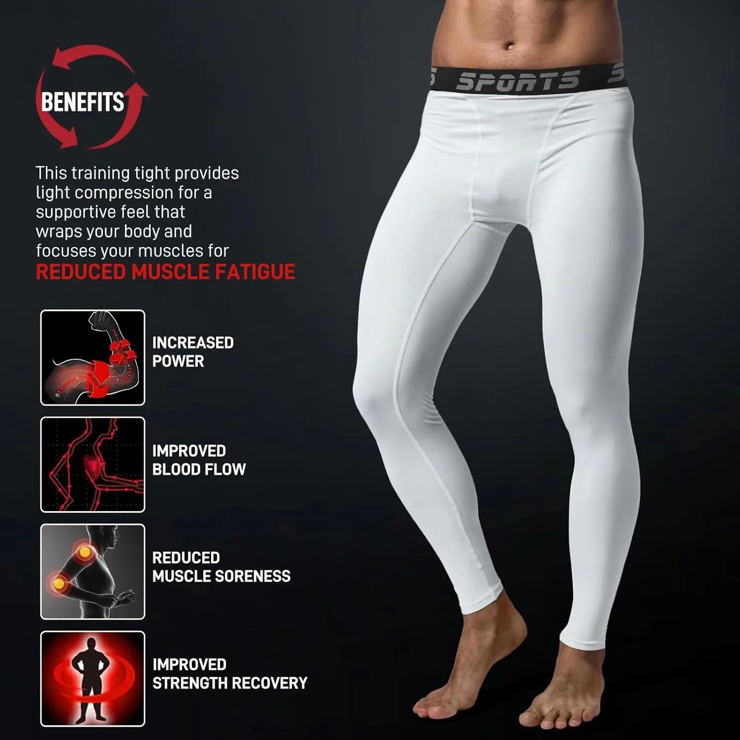 2 Pack Mens Compression Pants Fast Dry Running Basketball Tights Athletic Sports Leggings for Workout Gym
