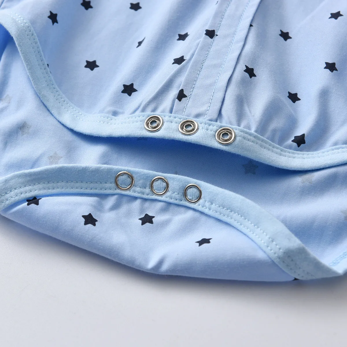 2 Pieces Set Baby Boys Birthday Party Star Bow Print Rompers And Solid Color Jumpsuits Wholesale 211109320