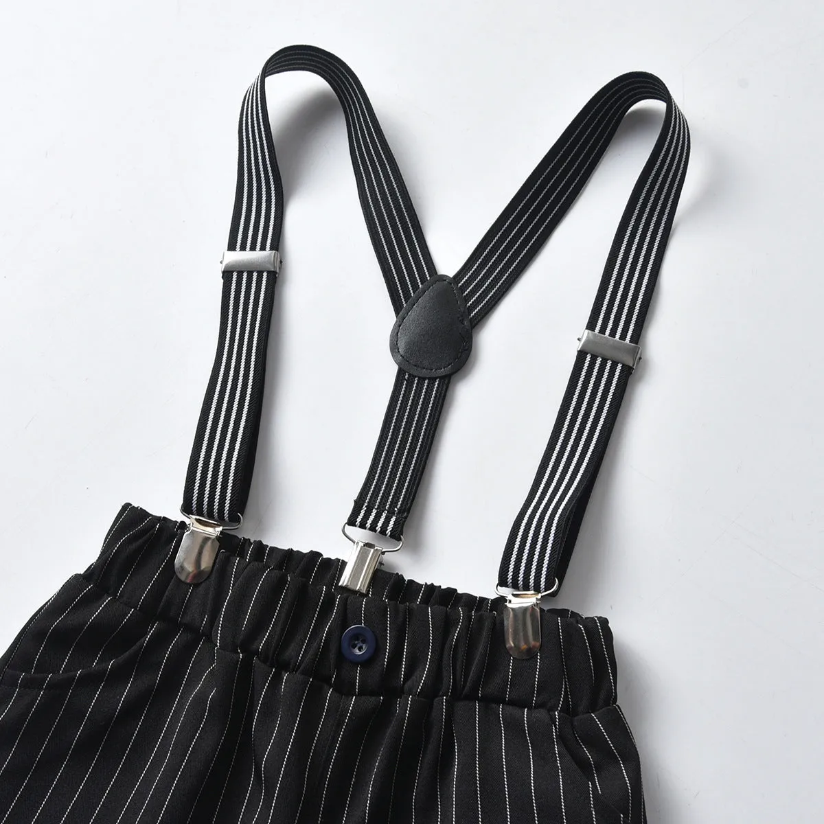 2 Pieces Set Baby Kid Boys Animals Bow Print Shirts And Striped Shorts Wholesale 211109593