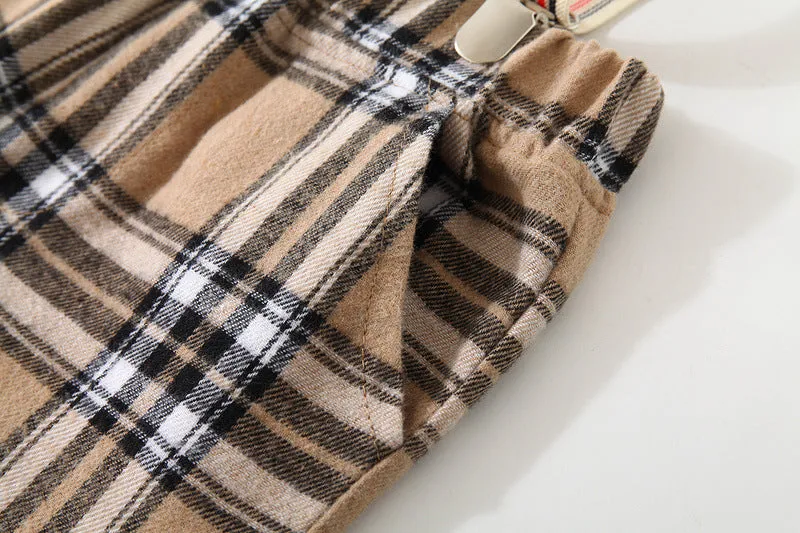 2 Pieces Set Baby Kid Boys Birthday Party Bow Shirts And Checked Jumpsuits Wholesale 221216210