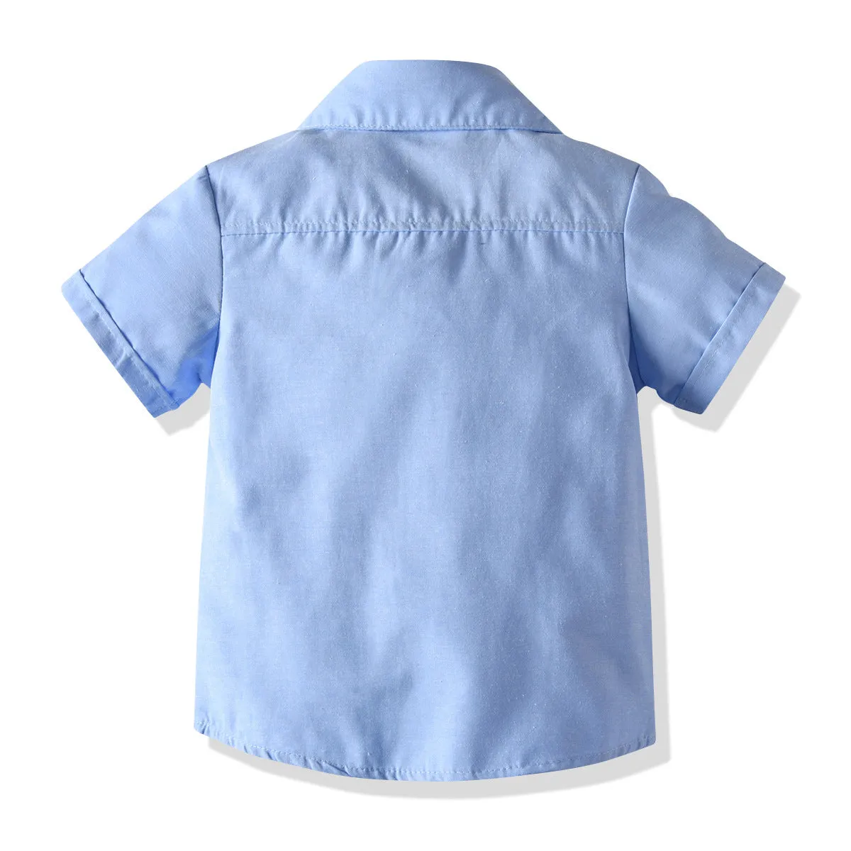 2 Pieces Set Baby Kid Boys Birthday Party Solid Color Bow Shirts And Striped Rompers Wholesale 21110985