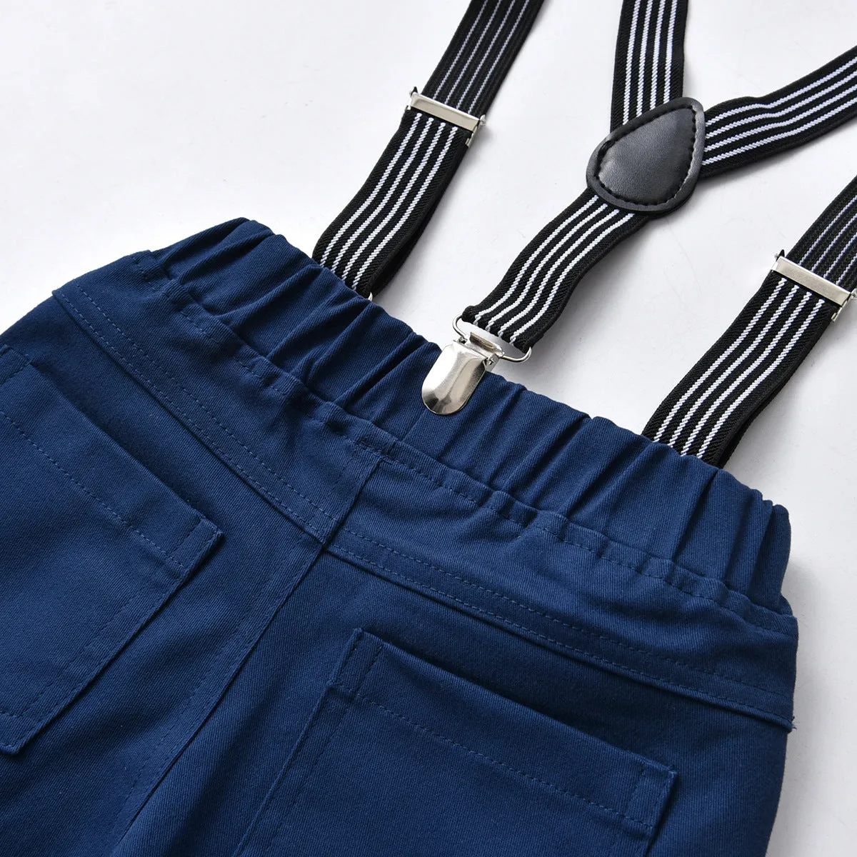 2 Pieces Set Baby Kid Boys Bow Shirts And Solid Color Jumpsuits Wholesale 211109318