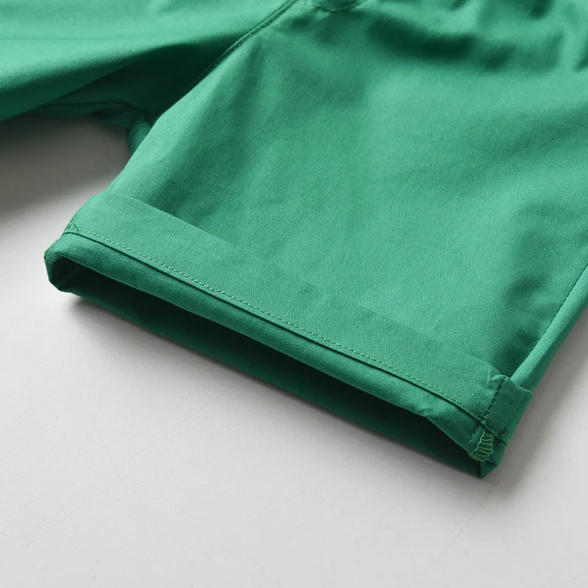 2 Pieces Set Baby Kid Boys Dressy Birthday Party Checked Bow Shirts And Solid Color Shorts Wholesale 211109651