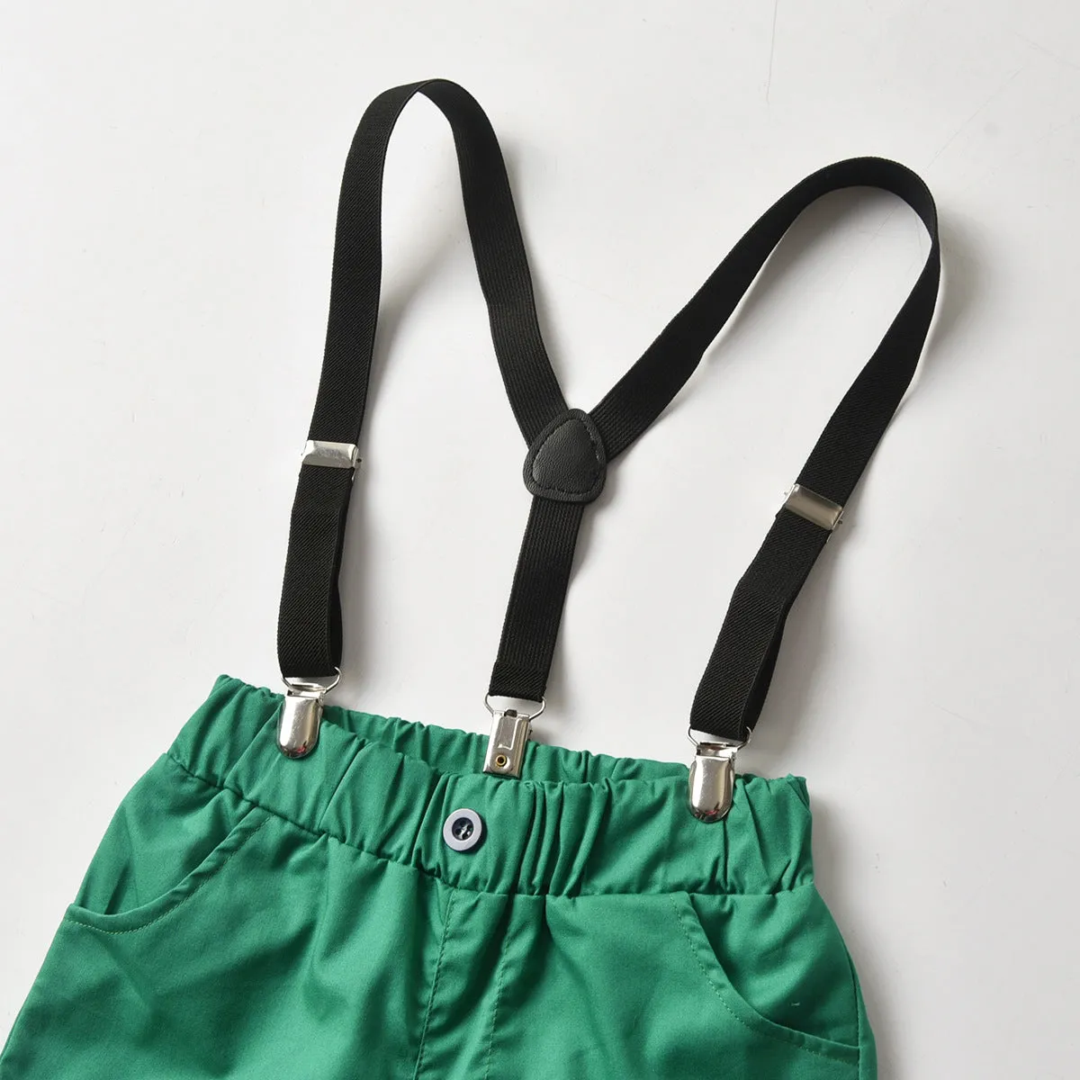 2 Pieces Set Baby Kid Boys Dressy Birthday Party Checked Bow Shirts And Solid Color Shorts Wholesale 211109651