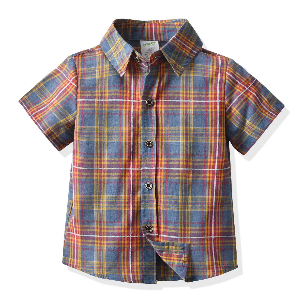 2 Pieces Set Baby Kid Boys Dressy Birthday Party Checked Bow Shirts And Solid Color Shorts Wholesale 211109651