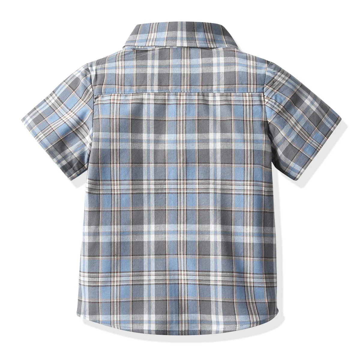 2 Pieces Set Baby Kid Boys Dressy Checked Bow Shirts And Shorts Suits Wholesale 211109628