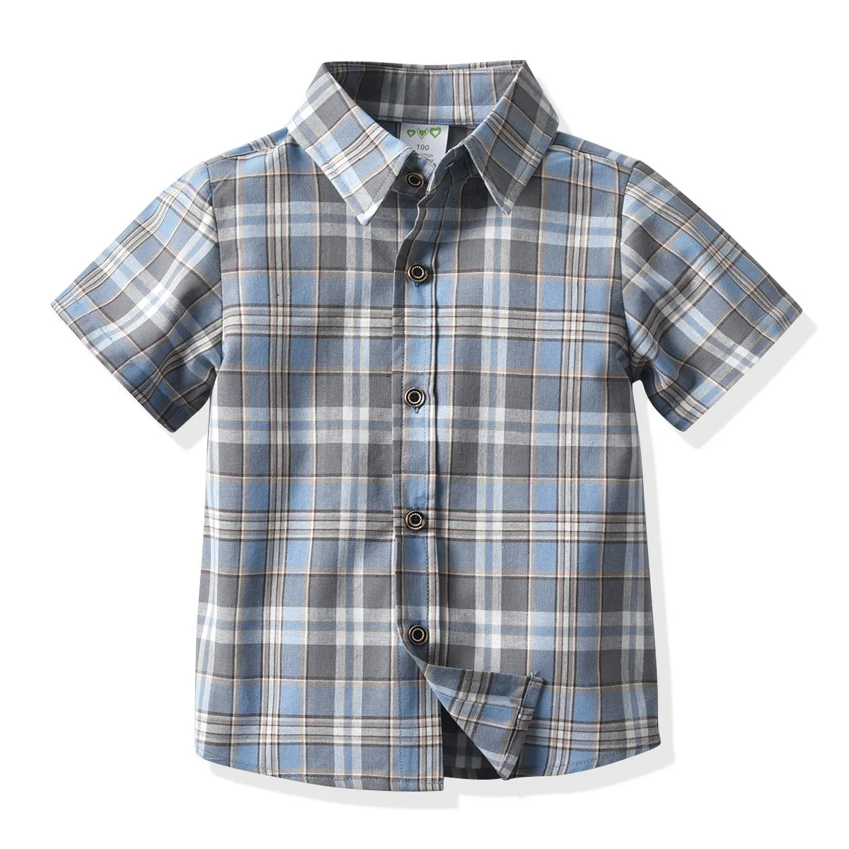 2 Pieces Set Baby Kid Boys Dressy Checked Bow Shirts And Shorts Suits Wholesale 211109628