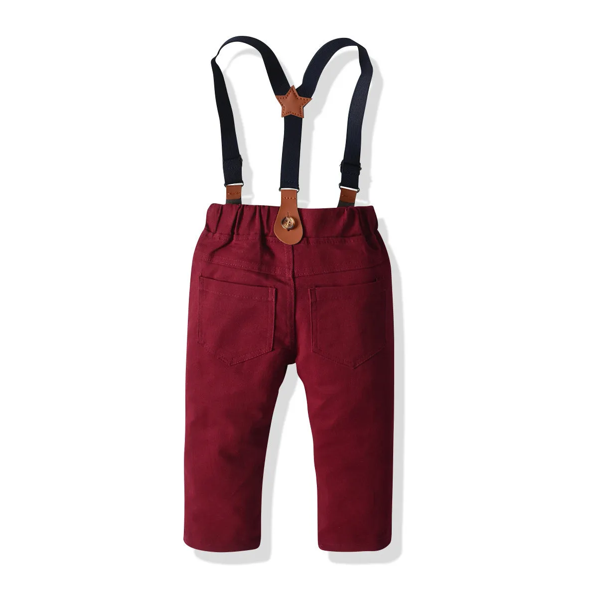 2 Pieces Set Baby Kid Boys Dressy Checked Bow Shirts And Suits Trousers Wholesale 211109333