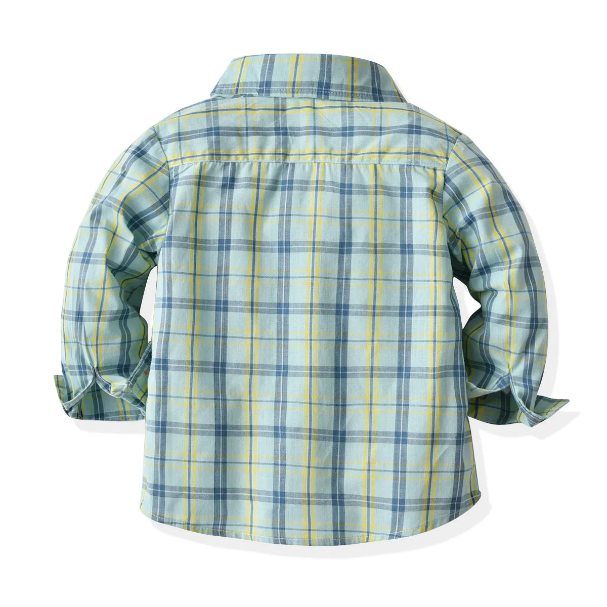 2 Pieces Set Baby Kid Boys Dressy Checked Bow Shirts And Suits Trousers Wholesale 211109333