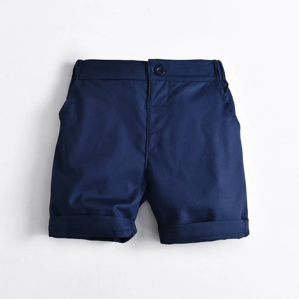 2 Pieces Set Baby Kid Boys Dressy Striped Bow Shirts And Solid Color Shorts Suits Wholesale 220531123