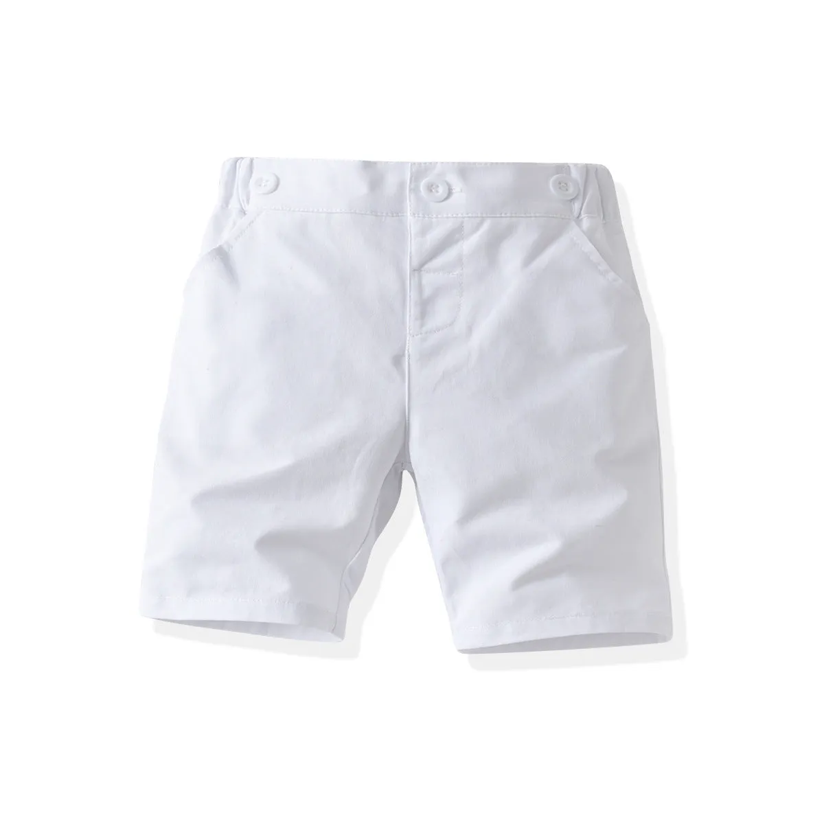 2 Pieces Set Baby Kid Boys Dressy Striped Bow Shirts And Solid Color Shorts Suits Wholesale 220531123