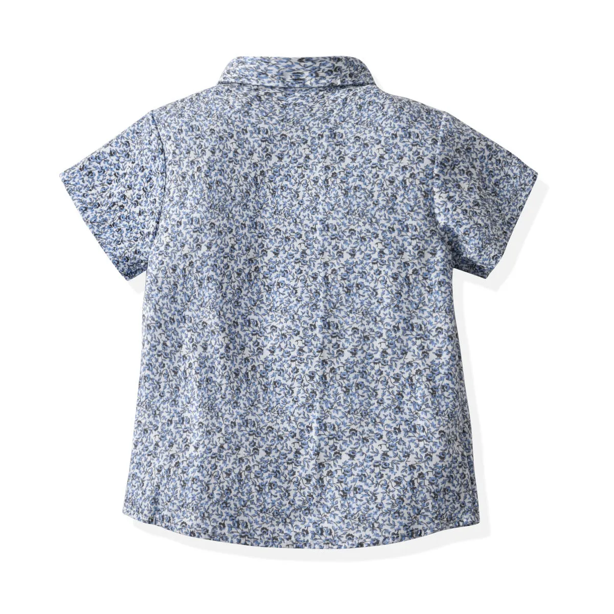 2 Pieces Set Baby Kid Boys Flower Bow Print Shirts And Solid Color Shorts Wholesale 220531252
