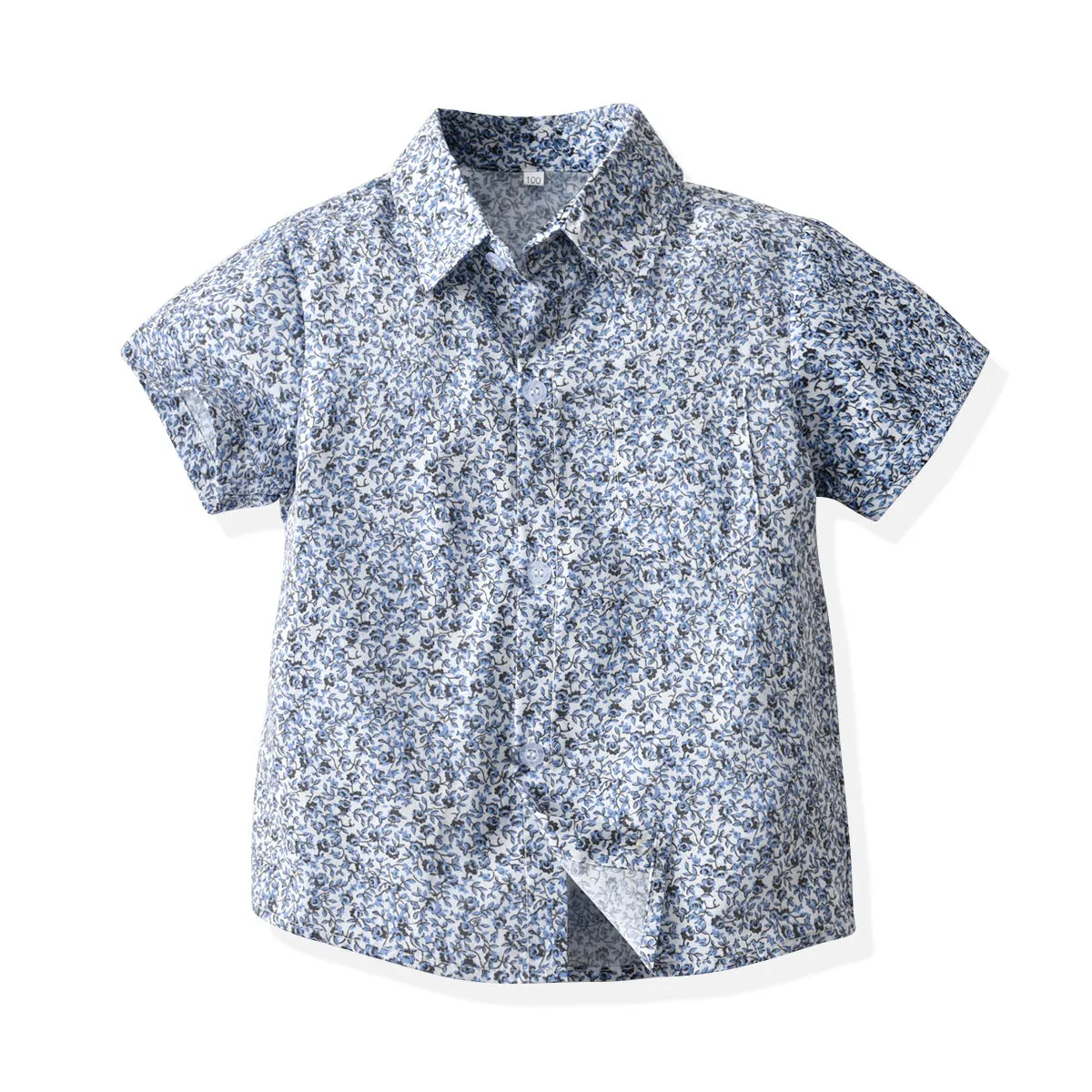 2 Pieces Set Baby Kid Boys Flower Bow Print Shirts And Solid Color Shorts Wholesale 220531252