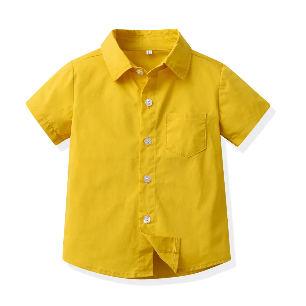 2 Pieces Set Baby Kid Boys Solid Color Bow Shirts And Striped Rompers Wholesale 230411148