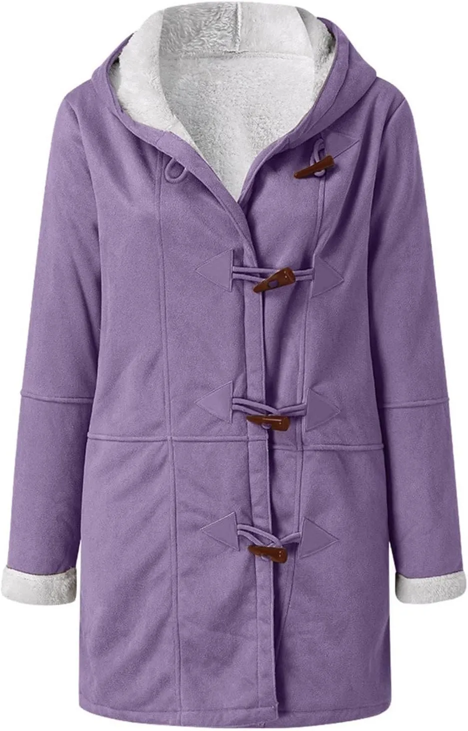 2024 Plus Size Winter Coats for Women Casual Fleece Sherpa Lined Jackets Trendy Shearling Suede Pea Coats
