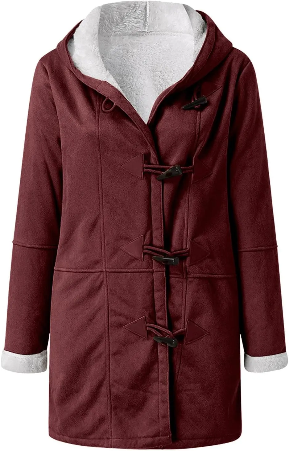 2024 Plus Size Winter Coats for Women Casual Fleece Sherpa Lined Jackets Trendy Shearling Suede Pea Coats