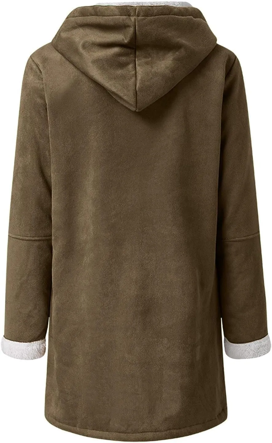 2024 Plus Size Winter Coats for Women Casual Fleece Sherpa Lined Jackets Trendy Shearling Suede Pea Coats
