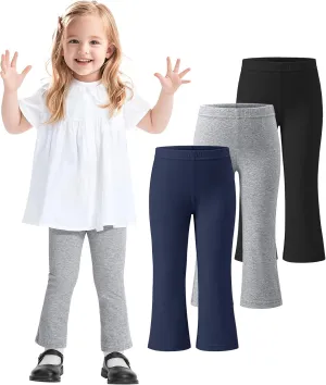 3 Pack Baby Girls Flare Leggings Toddler Bell Bottoms Pants Infant Girl Soft Cotton Clothes Size 18M-5T