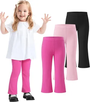 3 Pack Baby Girls Flare Leggings Toddler Bell Bottoms Pants Infant Girl Soft Cotton Clothes Size 18M-5T