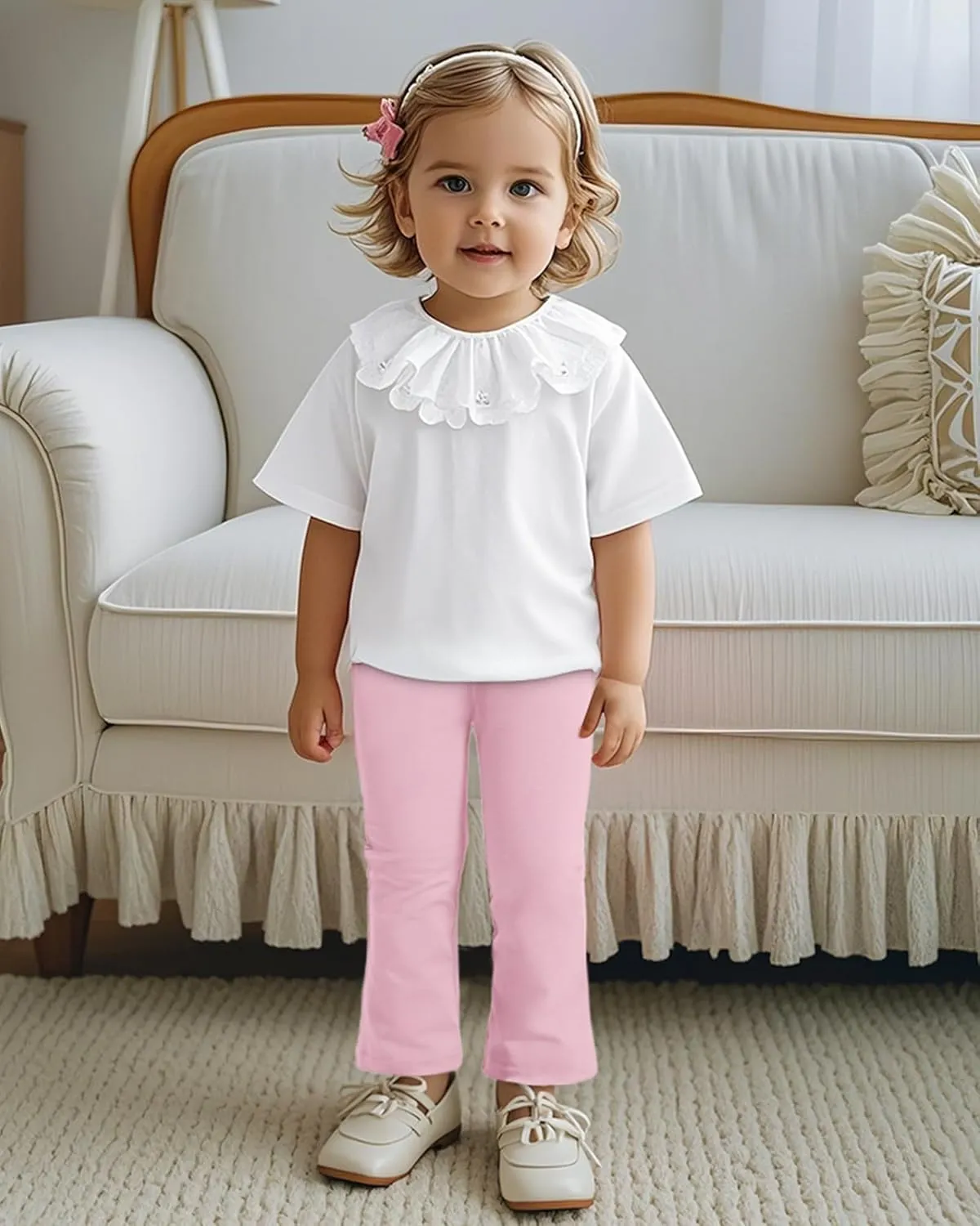 3 Pack Baby Girls Flare Leggings Toddler Bell Bottoms Pants Infant Girl Soft Cotton Clothes Size 18M-5T