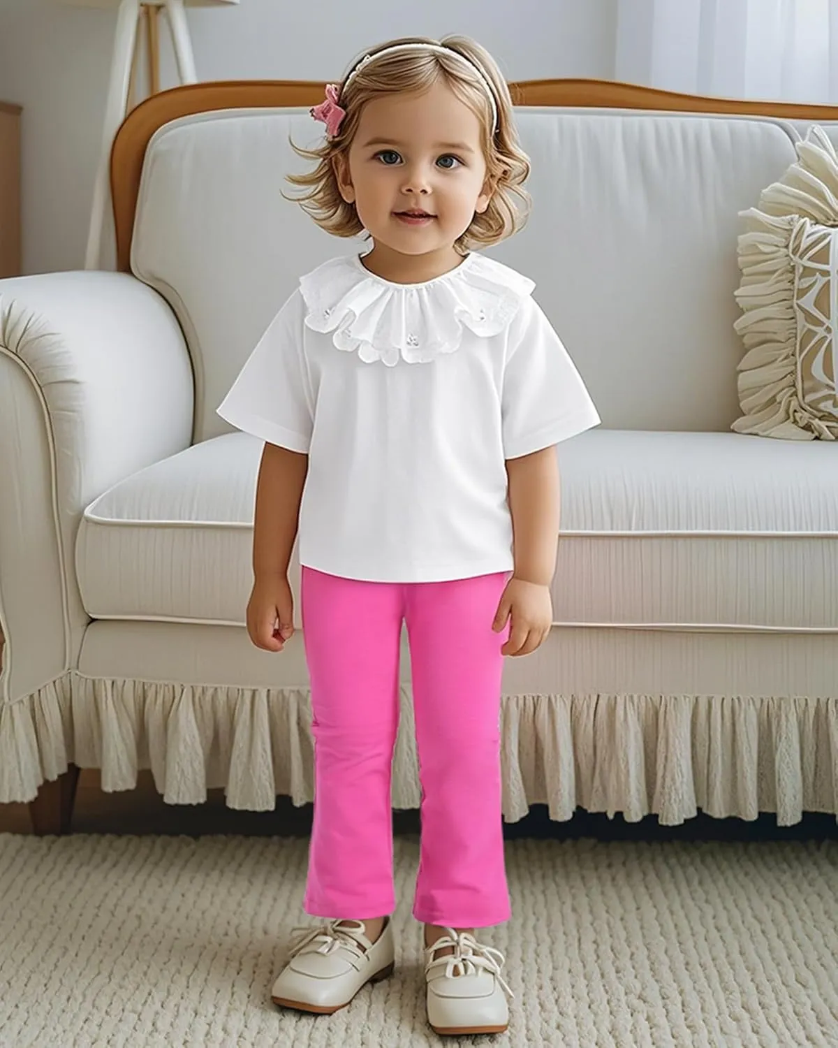 3 Pack Baby Girls Flare Leggings Toddler Bell Bottoms Pants Infant Girl Soft Cotton Clothes Size 18M-5T
