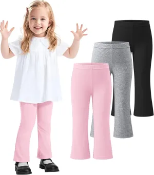3 Pack Baby Girls Flare Leggings Toddler Bell Bottoms Pants Infant Girl Soft Cotton Clothes Size 18M-5T