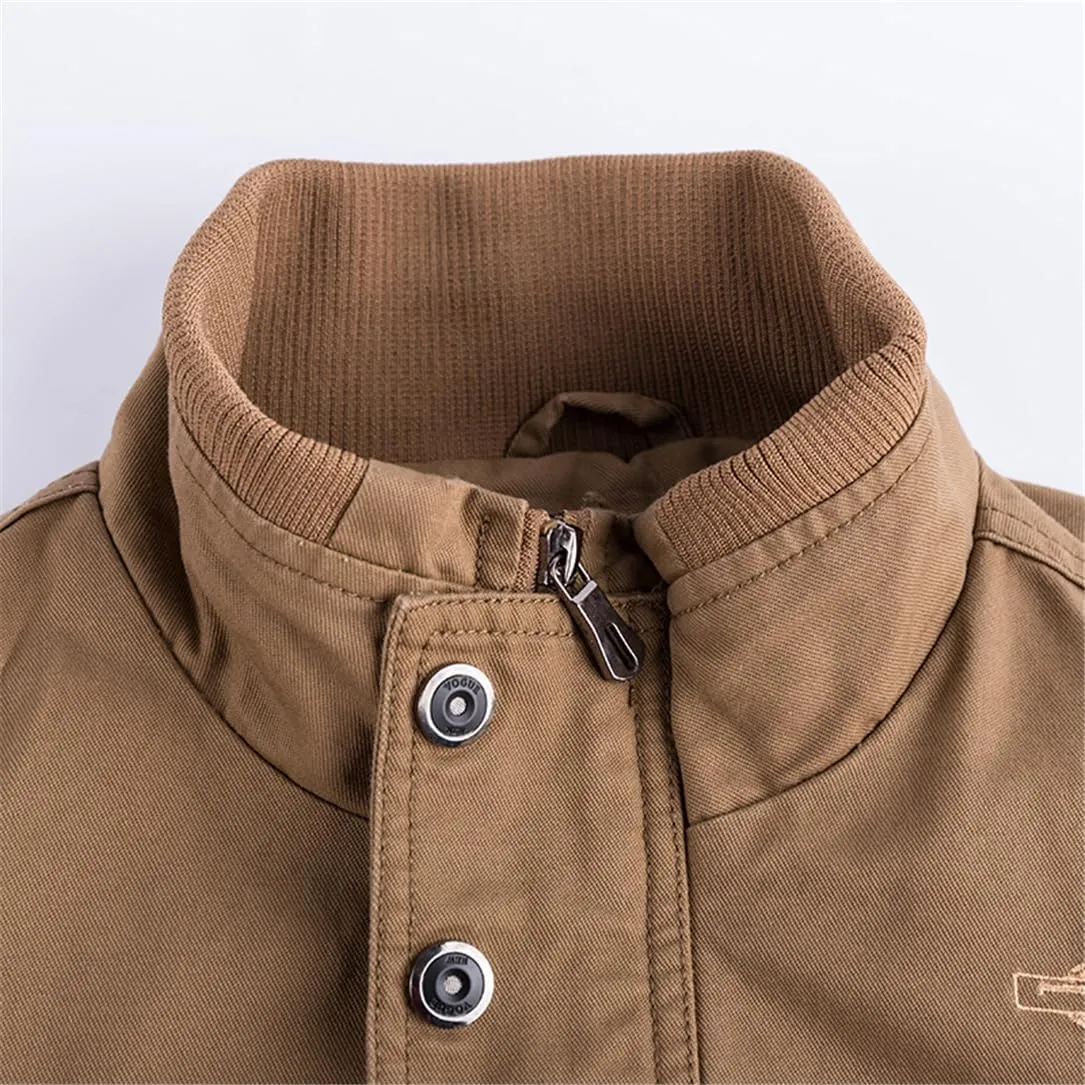 Adhdyuud Men Casual Multi Pocket Pilot Bomber Jacket Autumn Military Cargo Army Jackets Coat