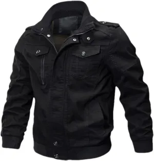 Adhdyuud Men Casual Multi Pocket Pilot Bomber Jacket Autumn Military Cargo Army Jackets Coat