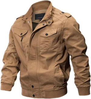 Adhdyuud Men Casual Multi Pocket Pilot Bomber Jacket Autumn Military Cargo Army Jackets Coat