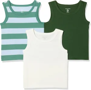 Amazon Essentials Boys and Toddlers' Tank Tops, Pack of 3