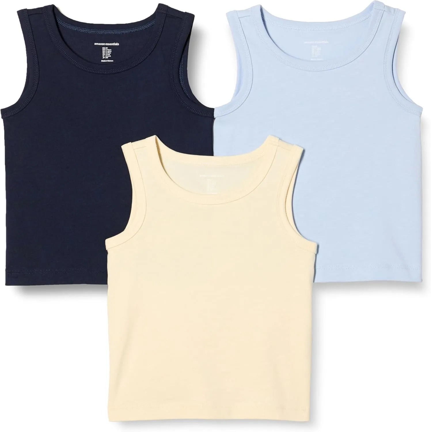 Amazon Essentials Boys and Toddlers' Tank Tops, Pack of 3