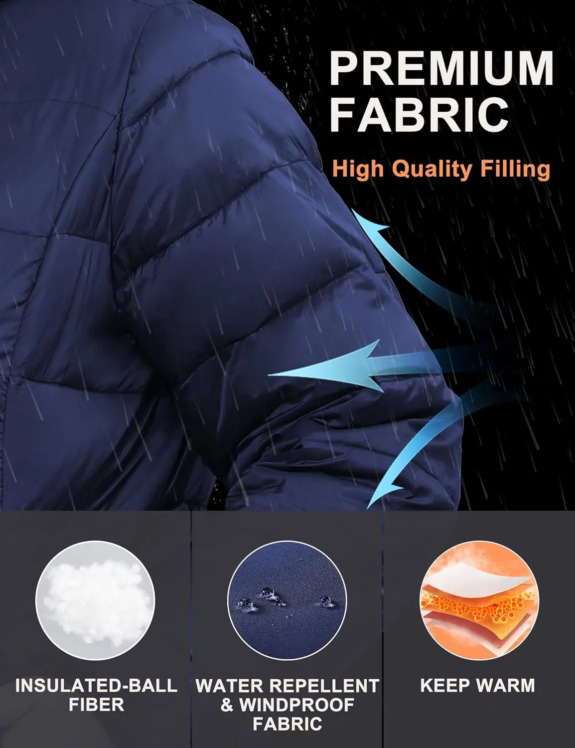 ANOTHER CHOICE Women's Packable Puffer Jacket, Hooded Lightweight Quilted Coat(Plus Size 1X-6X)