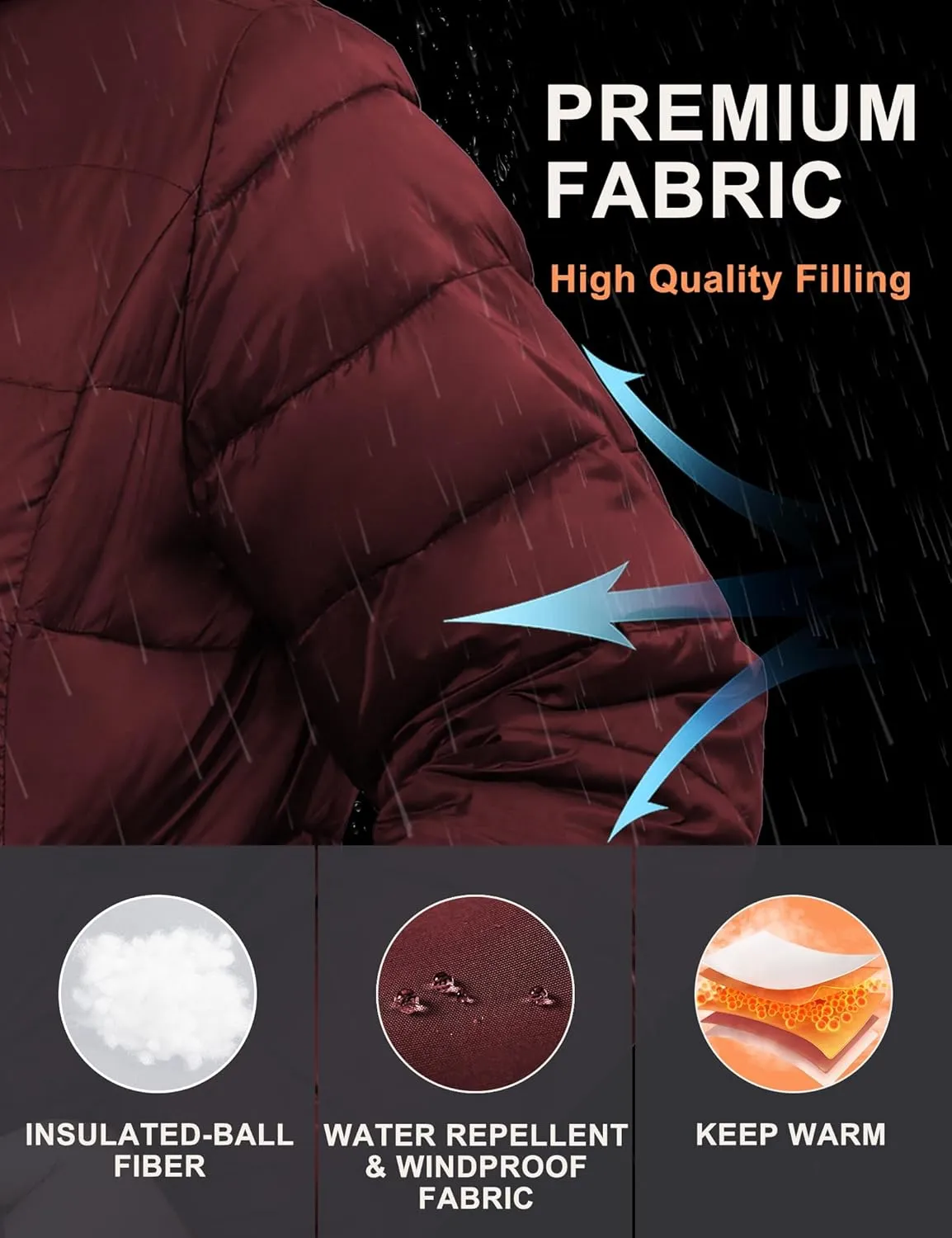 ANOTHER CHOICE Women's Packable Puffer Jacket, Hooded Lightweight Quilted Coat(Plus Size 1X-6X)