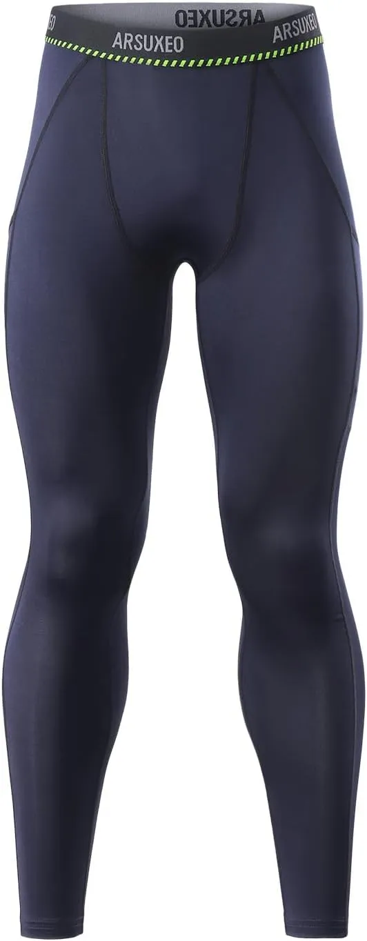 ARSUXEO Men's Compression Tights Running Pants Baselayer Legging K3