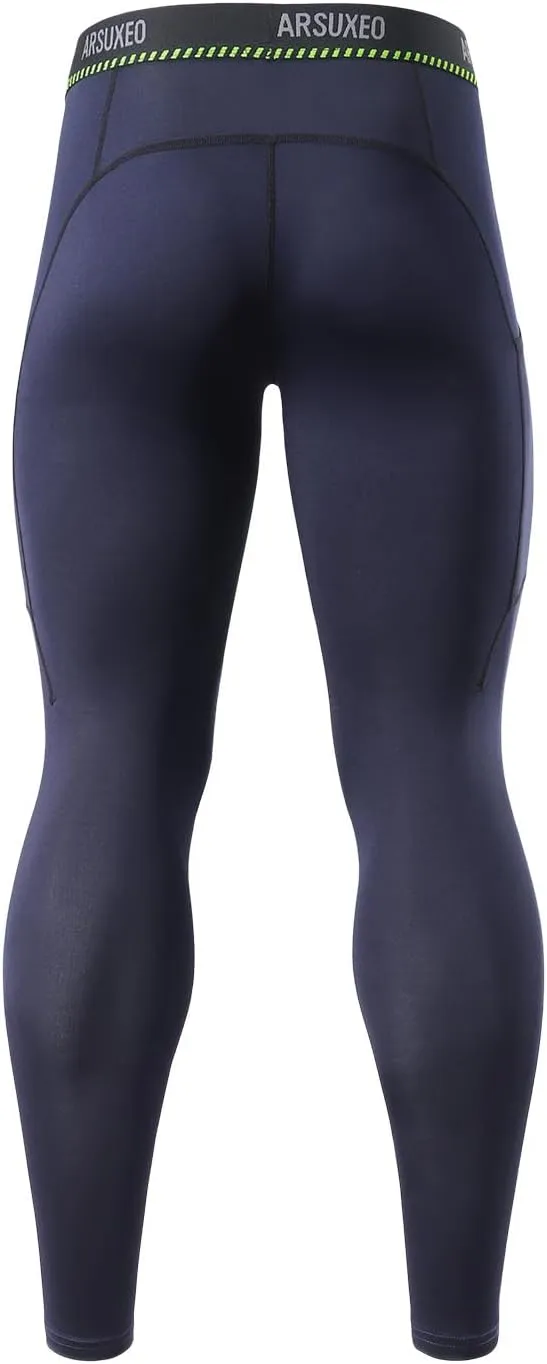 ARSUXEO Men's Compression Tights Running Pants Baselayer Legging K3