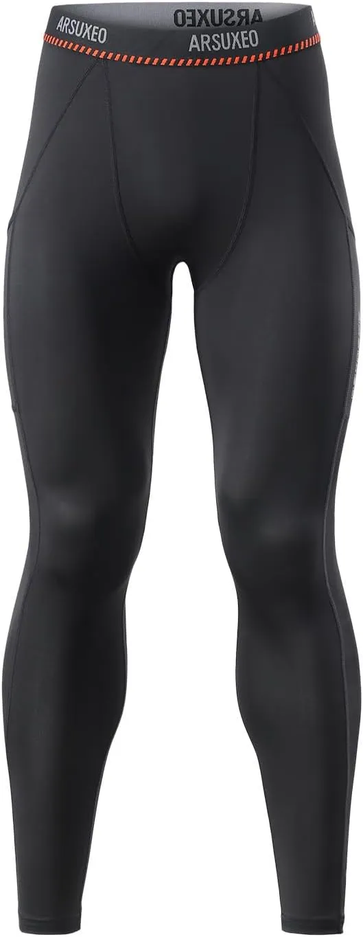 ARSUXEO Men's Compression Tights Running Pants Baselayer Legging K3