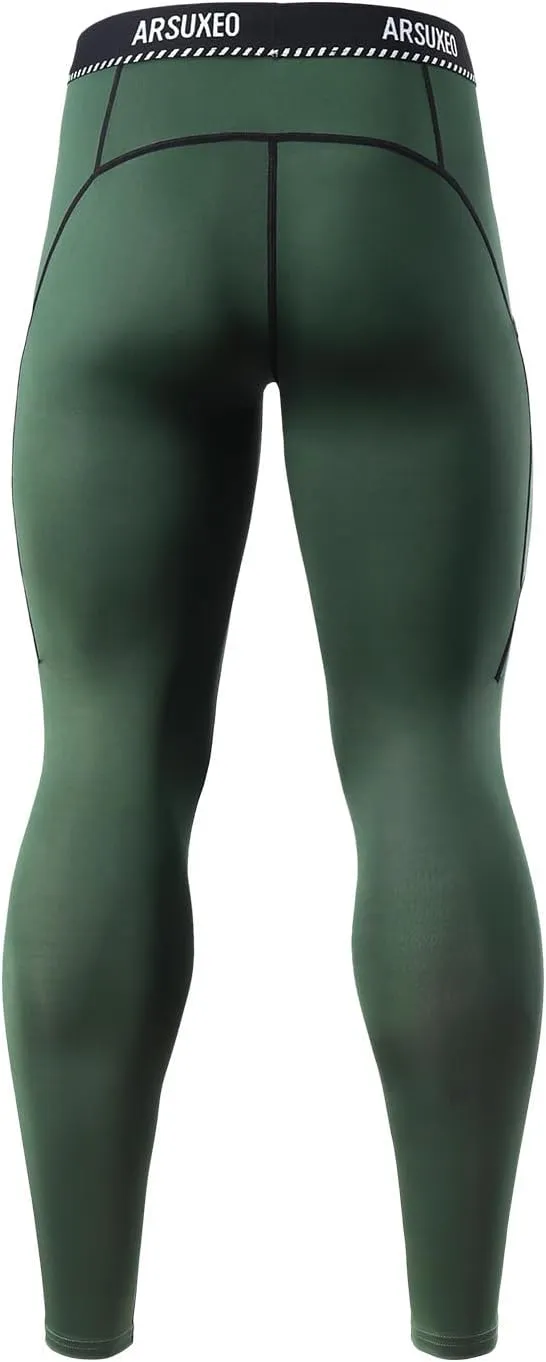 ARSUXEO Men's Compression Tights Running Pants Baselayer Legging K3