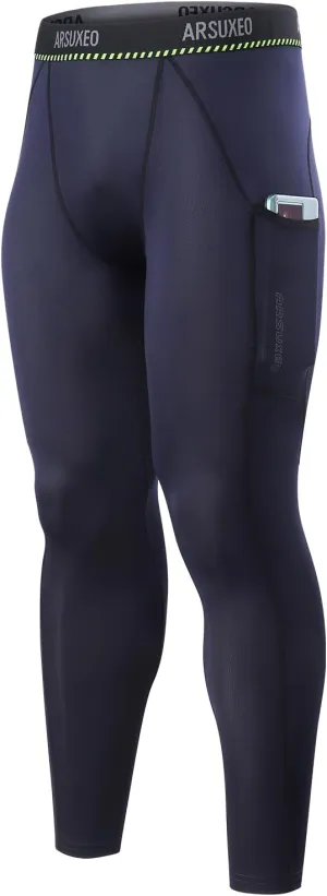 ARSUXEO Men's Compression Tights Running Pants Baselayer Legging K3