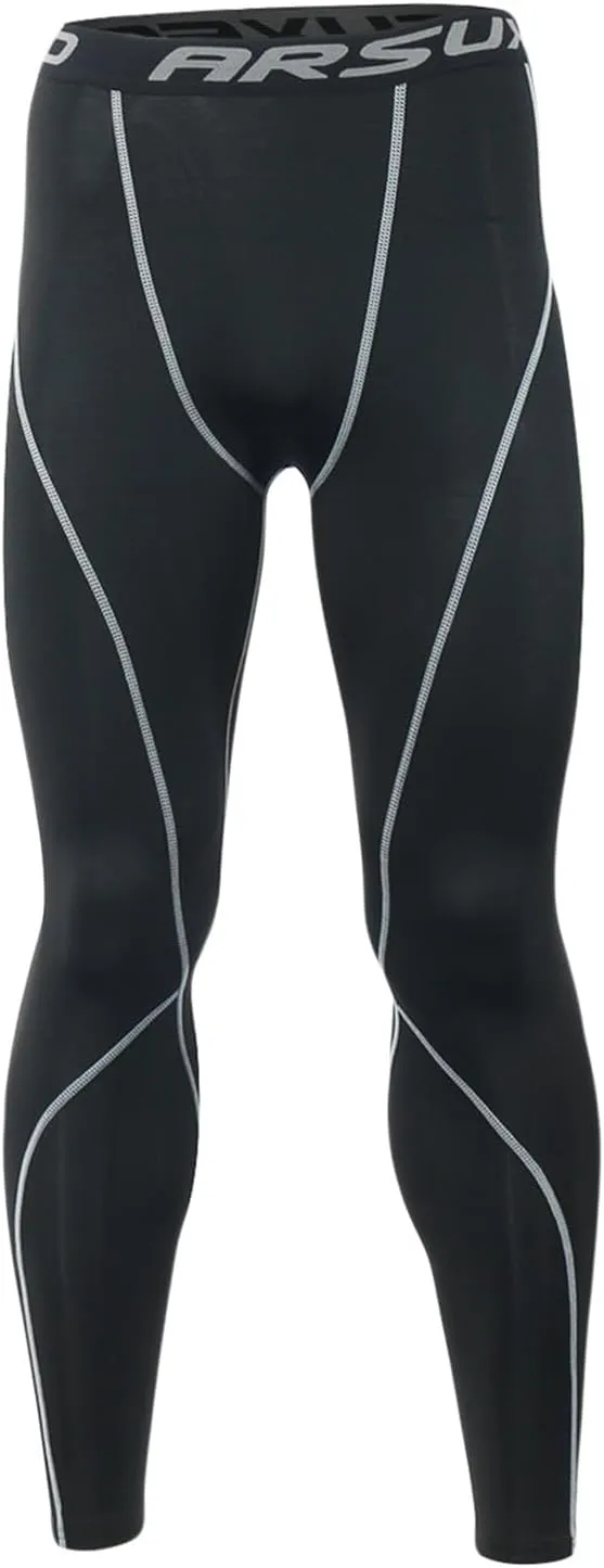 ARSUXEO Men's Compression Tights Running Pants Baselayer Legging K3