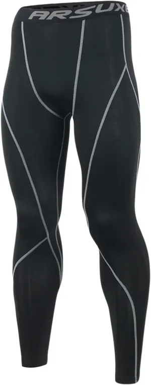 ARSUXEO Men's Compression Tights Running Pants Baselayer Legging K3