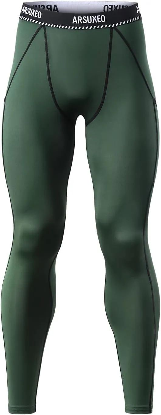 ARSUXEO Men's Compression Tights Running Pants Baselayer Legging K3