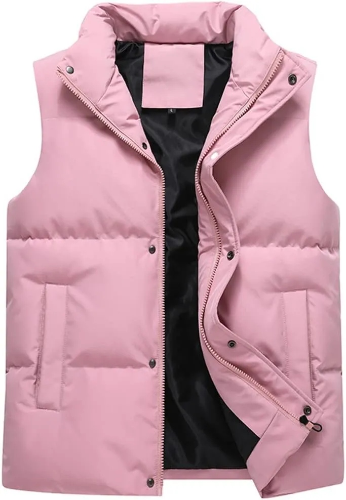 Autumn Winter Mens Parka Vest Outerwear Men Solid Casual Sleeveless Jacket Cotton Padded Waist Coats Male Oversized Vest
