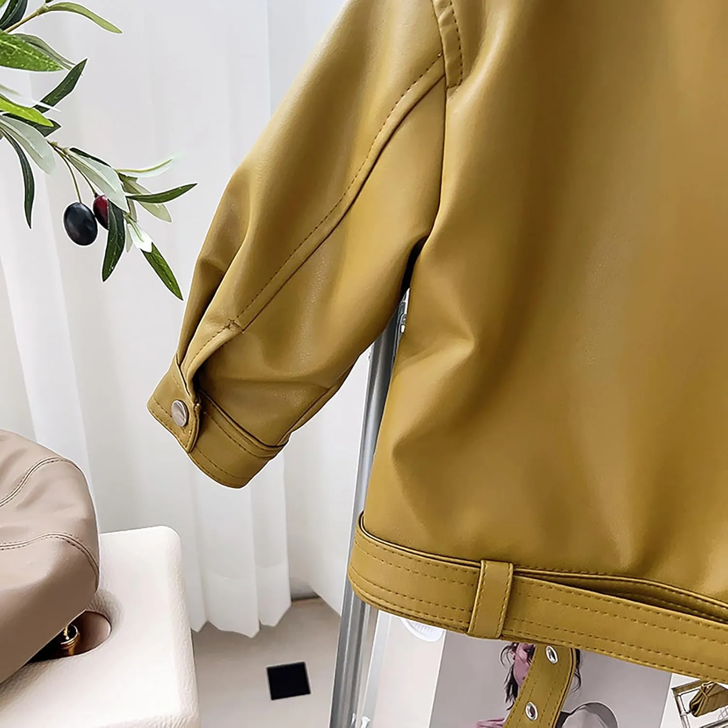 Baby Leather Motorcycle Jacket Coat Toddler Infant Zipper Fall Winter Solid Color Long Sleeve Outerwear Jackets