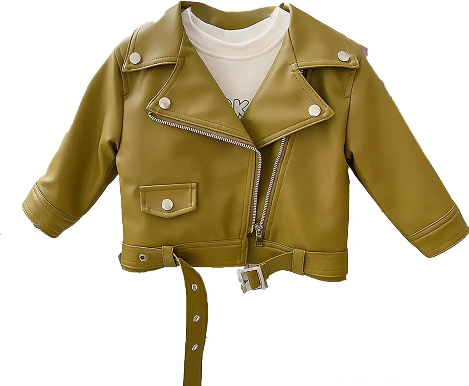 Baby Leather Motorcycle Jacket Coat Toddler Infant Zipper Fall Winter Solid Color Long Sleeve Outerwear Jackets