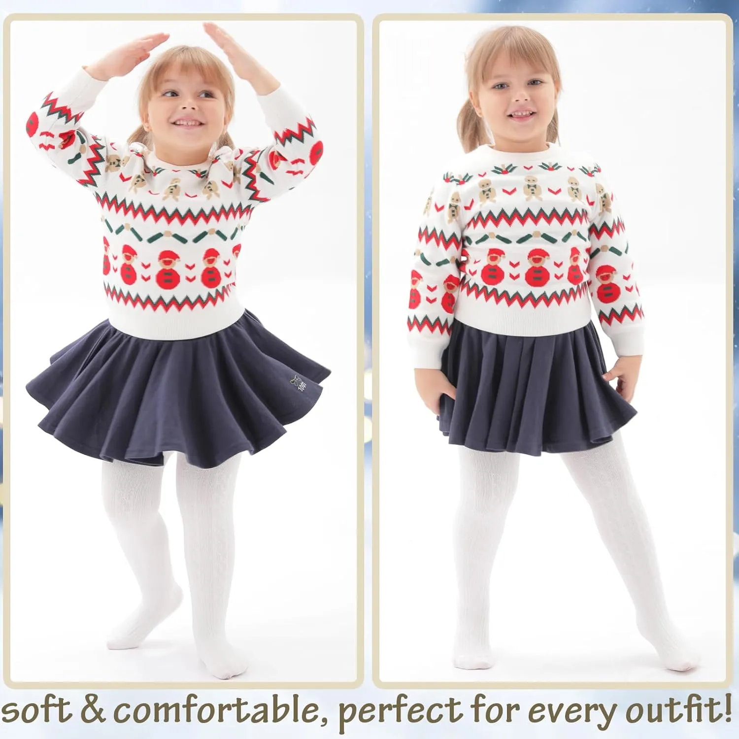Baby Tights Toddler Girl Tights Seamless Cable Knit Leggings Soft Cotton Stockings Pantyhose 3/4/5 Pack