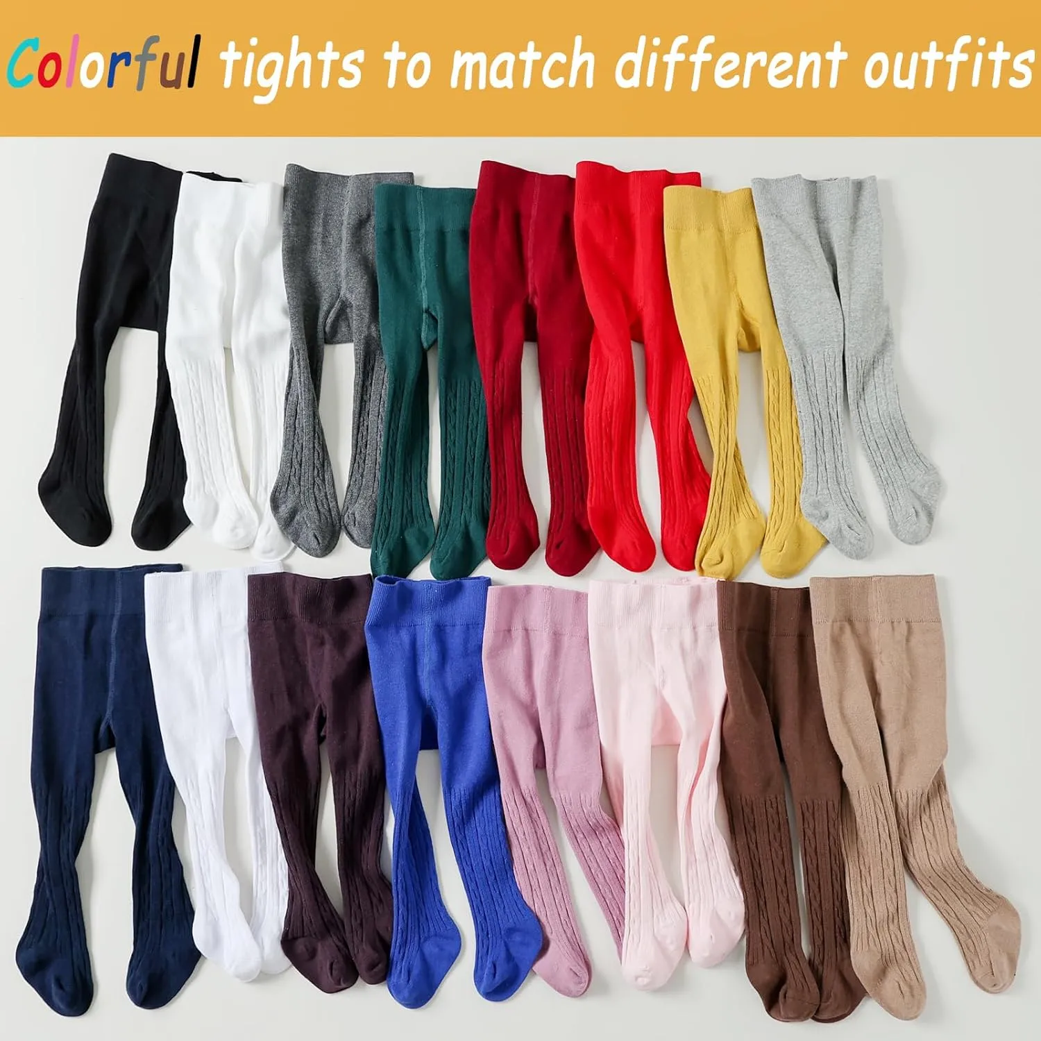 Baby Tights Toddler Girl Tights Seamless Cable Knit Leggings Soft Cotton Stockings Pantyhose 3/4/5 Pack